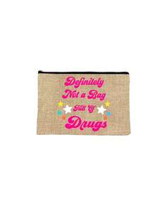 "Definitely Not Full Of Medicine" Makeup Bag, Colorful Sarcastic Letter Print Zipper Pouch, Portable Travel Toiletry Bag, Lightweight Medicine Storage Bag, Reusable Pill, Cosmetic, Small Accessory Organizer, Humorous Gift For Women, Friends And Travel Enthusiasts, Back To School Gift, Teacher's Day Gift - Multicolor - View 12