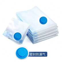 Thickened Vacuum Compression Storage Bags, Reusable Space Saver Bags For Clothes, Comforters & Bedding, Dust & Moisture Proof, Ideal For Closet Organization & Travel Packing - Blue Border, No Print - View 3