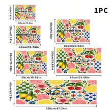 1pc Dish Drying Mat, Coffee Machine Mat, Lemon Grapefruit Cherry Floral Geometric Plaid Patchwork Polyester Fiber Absorbent Mat, Durable, Strong Water Absorption, Suitable For Dining Table, Cafe, Multi-Purpose Drainage Mat, Home Gift, Tabletop Decor - XYLSD-453 - View 16