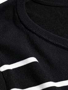 Tween Boys Knit Tops - Đen và trắng - Xem 6