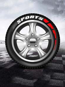 8pcs Car Motorcycle Tire Letter Stickers PVC Rubber Material Car Modification Wheel Tire Decoration Stickers - One Size Fits All - View 4