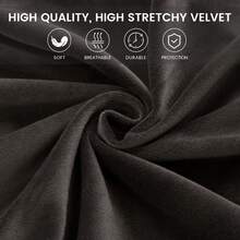 Elastic Armchair Cover For Bathtub Chairs, 2-Piece Set, Velvet Cover With Cushion Cover, Removable And Washable, Club Chair Cover For Office, Dining Room, Club Chair - Dark Grey - View 4