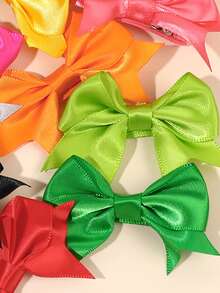 20pcs Colorful Ribbon Hair Bows For Girls Y2k Style Alligator Clips Glossy Mini Hair Clips Light/Dark Color Barrettes Simple Plain Hairpins School Student Daily Headwear Delicate Gift Teens Hair Accessories(Product Without Card) - Multicolor - View 6