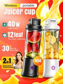 SEAGO Portable Wireless Charging Electric Juicer Cup, Suitable For Making Juice And Smoothies, With Automatic Cleaning Function, Multifunctional And Easy To Use, Battery Capacity: 1500mAh - 0.5L-1L - View 3