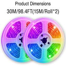 3.28ft-98.4ft 臥室 LED 燈條,RGB 變色 LED 燈,附 APP 遙控、音樂同步、定時與可調光房間裝飾燈 - 3535RGB - 查看 17