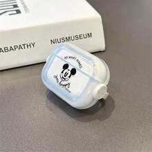 Disney Mickey Mouse "Do What Makes You Happy" Inspirational AirPods Case Cute Transparent Shockproof Shell With Rotating Bracket Compatible With AirPods 1/2/3/4 And Pro/Pro 2 Nd Generation Suitable For New AirPods Pro 3 Stocking Stuffers The Girlfriend. - Transparent - View 5