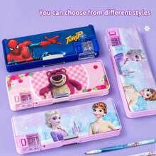 Disney 迪士尼 Elsa 蜘蛛人草莓熊學生鉛筆盒，雙層高科技多功能高吸引力鉛筆盒，適合小學生，返校季 - 單件 - 查看 2