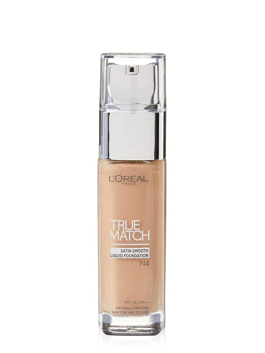 L'Oreal 欧莱雅 True Match 粉底液 #N4 裸米色 30ml/1 Oz | 无瑕、自然如肌肤般的质地和高遮瑕力 | 不致粉刺 | 蕴含维生素 E 和 B,24 小时保湿 | 轻盈高遮瑕缎面柔滑粉底液,添加护肤成分,打造自然光泽妆效。 - N4 Nude Beige - 30ml - 查看 1