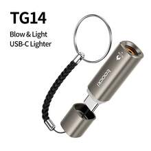 K-TOUCH Push Button Igniter With Blow Torch, Windproof Fire Starter For Outdoor Cooking Camping, Rechargeable Arc Lighter - Desert Gold - View 1