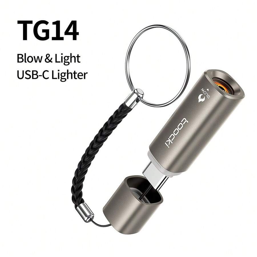 K-TOUCH Push Button Igniter With Blow Torch, Windproof Fire Starter For Outdoor Cooking Camping, Rechargeable Arc Lighter - Desert Gold - View 1