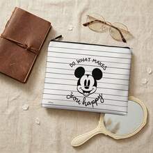 Disney Mickey Mouse Canvas Zipper Makeup Bag, Durable Lightweight Cosmetic Organizer, Portable Toiletry Pouch For Daily Use And Travel - 10 X 8.1 Inches - View 6