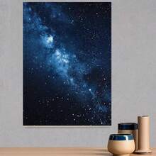 Póster 2D plano de lienzo sin marco, 1 pieza, pintura en lienzo de galaxia de cielo estrellado profundo, una pieza decorativa de un brillante río de estrellas. Perfecto para decoración del hogar y la oficina, decoración artística de lienzo duradera para interior/exterior, diseño moderno de alta - Enmarcado - Ver 3