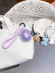 26 Letter Options Keychain - Letter Accessories Designed For English Names, Backpack Charm Accessories, Student Decoration, Portable Cute PU Leather Keychain, Suitable As Valentine's Day Gift Or Unisex Keychain Accessory - Letter - View 9
