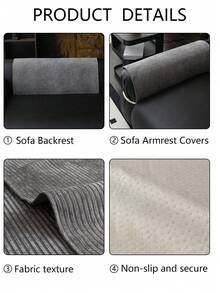 1pc All-Season Universal Sofa Cushion Cover, Modern Minimalist Non-Slip Sofa Seat Cover, Dust-Proof, Stain-Resistant, Machine Washable & Hand Washable Sofa Cover Cloth, Dark Gray, Fresh & Fashionable, Soft, Non-Fading, Non-Shedding, Bedroom Decor, Pet-Friendly Protective Cover, Adjustable Corner Sofa Cover Suitable For Bedroom, Office, Living Room Combination Furniture, L-Shaped Sofa And 1234-Seater Sofa - Dark Grey - View 10