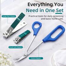 3pcs 8.3 Inch Large Stainless Steel Foot Skin Clipper, Long Curved Mouth Scissors, Beauty Scissors, Crane Mouth Scissors, Large & Small Nail Clippers - A - View 3