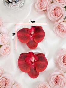2pcs Detachable DIY Shoe Accessories Shoe Decorations White Light Purple Light Pink Pink Green Gold Iris Flower Shaped Fashionable Elegant Shoe Accessories Box Packaging Accessories Phone Accessories Black White Red High Heels Sandals Shoes Women's Shoes Decorations Bridal Shoes Wedding Shoes Date Shoes Travel Vacation Shoes Banquet Shoes Decorations (Shoes Not Included) - Red - View 7