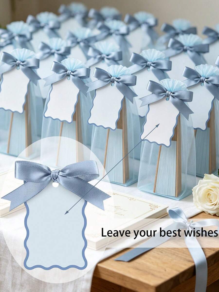 18/3pcs Wedding Party Paper Folding Fan Favor Set, Includes Bow Cards And Gauze Bags; Bridal Shower Gifts, Wedding Party Check-In Gifts, Bridesmaid Group Photo Props, Wedding Table Decor, Lawn Wedding Guest Gifts, Bachelorette Party Thank You Gifts, Suitable For Wedding Photo Props, Party, Holiday Event Guest Gifts - Multicolor - View 1