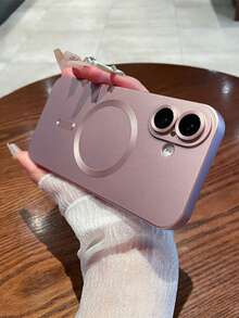 1 Piece Magnetic Phone Case, Magnetic Induction Slim Phone Case, Compatible With IPhone 15/15Pro/15Plus/15ProMax - Pink - View 5