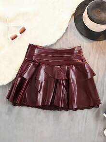 Women's High Waist Mini Skirt - Solid With Lace Details, H-Line Silhouette And Flared A-Line Hem, Structured Mini Skirt Without Belt, Ideal For Spring, Summer And Autumn. Casual Or Elegant Wear (Office, Party, Wedding) - 黑色 - 查看 9