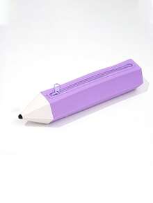 1pc Creative Pencil-Shaped Silicone Pencil Case, Waterproof Washable Stationery Storage Bag, Large Capacity Student Pencil Box, Cute Ins Style Children & Teenager Storage Bag, Suitable For Study, Office, Makeup Bag, Back To School Essential - Pencil - View 13