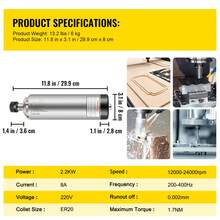 Air Cooled Spindle Motor ER20 CNC Spindle Milling Motor 2.2KW Spindle Motor 24000 RPM 400 Hz For CNC Router Engraving Milling Grind Machine 220V - 2.2KW 24000 RPM - View 11