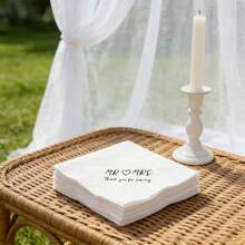 100pcs/Bag Bride To Be Wedding Decoration Wedding Banquet Tabletop Decor Disposable Napkins Mr/Mrs Bridal Shower Thank You Party Napkins Bachelorette Party - View 4