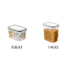 10pcs Sealed Food Storage Containers With Flip Lid (5 Sealed Jars + 5 Sealed Lids) / 16pcs (8 Sealed Jars + 8 Sealed Lids) - Microwave And Refrigerator , Summer Travel Fresh-Keeping Boxes, Transparent Plastic Kitchen Storage Containers - Leak-Proof Stackable, Suitable For Fruits, Vegetables, Pasta, Dry Goods, Camping, RVs, Etc. - Clear - View 12