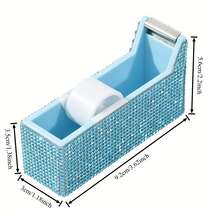 Light Luxury Rhinestone-Decorated Eyelash Extension Tape Cutter Storage Box PE Non-Woven Fabric Eyelash Tape Holder Cutter - Multicolor - View 3