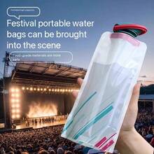 1pc 650ml Collapsible Water Bottle, Portable PE Water Bottle, Suitable For Outdoor Activities, Providing Enough Water For Cycling, Motorcycle, Car, Hiking, Camping And BBQ, Suitable For Outdoor Use, Outdoor Cycling Sports Water Bottle, Mountain Climbing Portable Water Cup, PE Plastic Collapsible Water Bag, Gift Promotion Water Storage Pouch - Multiple Styles - View 3