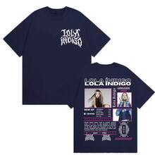 Singer Lola Indigo Akelarre Tour 2025-2026 Graphic T Shirts For Men Women Vintage High Quality Oversized Cotton T-Shirts Streetwear - 白色 - 查看 8