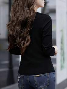 Elegant And Modern Top For Women - 黑色 - 查看 2