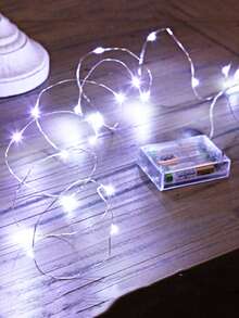 1入 20/10/5/3/1米銅線串燈，電池供電，室內裝飾燈，適用於臥室、房間牆壁裝飾、婚禮派對裝飾、露營帳篷裝飾、戶外花園裝飾串燈、畢業派對裝飾串燈 - 銅線 - 查看 2
