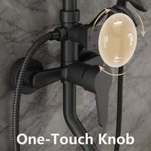 Adjustable Faucet With 4-Mode Shower Head, Overhead Shower/Handheld Shower Combo, With Encrypted Hose, Height/Angle Adjustable - View 5