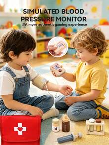 1 Set Children's Doctor Toy Set, Educational Wooden Role Play Doctor Kit For Girls, Pretend Play Injection Toy, Children's Day Birthday Gift - Multicolor - View 10