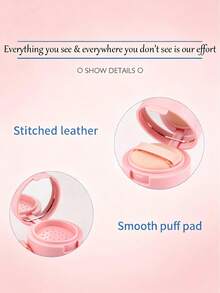1pc Mini Portable Powder Compact And Honeycomb Puff Box, Built-In Mirror, Puff, Sifter And Sponge Holder - 3g Compact Container For Loose Powder, Makeup Tools, Travel, Home, Fashionable Round Design, Suitable For Loose Setting Powder, Mineral Powder, Blush Powder, Etc., Prevents Powder Leakage While Evenly Distributing Powder - Multicolor - View 5