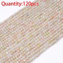120 buah manik-manik kaca bulat keramik pipih berwarna air ukuran 4mm motif Macaron, cocok untuk pembuatan perhiasan DIY, perlengkapan kit bahan DIY manik-manik buatan tangan. - Manik-manik iridescent buatan sendiri - View 11