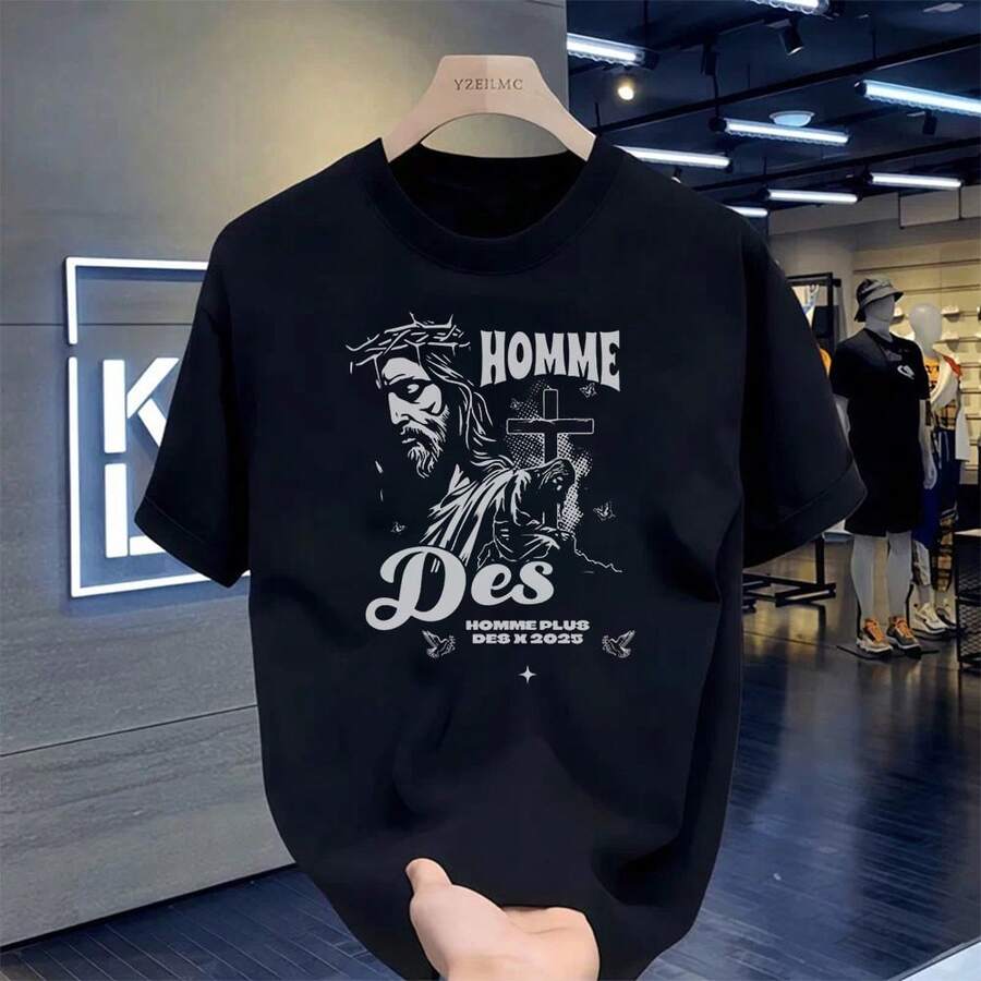 Men T-Shirts - 黑色 - 查看 1