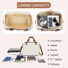 Bolsa de cabina Ryanair 40*30*20 cm, ligera e impermeable, bolsa de viaje tipo duffel con correa, banda para maleta, bolsillos interiores, 24 L, mujer y hombre, viaje y fin de semana - Beis - Ver 4
