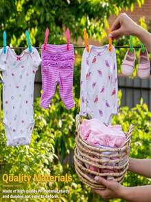 12pcs Colorful Plastic Clothespins, Colorful Plastic Laundry Clips, Heavy Duty Outdoor Clothespins, Suitable For Towels And Socks, Heavy Duty Spring Clothespins, Back To School Essentials, Non-Slip Laundry Clips, Used For Hanging Clothes, Towels, Crafts - Multicolor - View 3