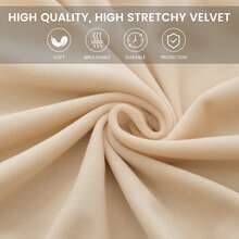 Elastic Armchair Cover For Bathtub Chairs, 2-Piece Set, Velvet Cover With Cushion Cover, Removable And Washable, Club Chair Cover For Office, Dining Room, Club Chair - 米色 - 查看 4