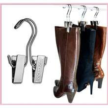 The Boot Hanger - Shoe Storage Space Saver set of 3;Boot Hanger, Boot Holder, Boot Clips (SILVER) by Boottique- The Boot Hanger Company - plateado - Ver 4