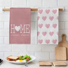 MEMNUN 2入組 粉色水彩愛心 Home Sweet Home 標語印花廚房抹布 40*60cm/45*70cm 超細纖維聚酯纖維材質 現代柔軟洗碗布 廚房巾、洗碗巾、手巾、抹布、家居裝飾、廚房裝飾 烹飪烘焙手巾 廚房配件 可機洗 清潔用品 適用於餐廳廚房、居家裝飾與禮品 全季節 - 彩色 - 查看 10