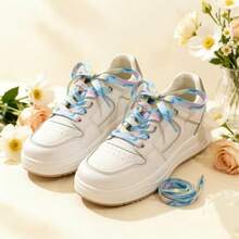 1 Pair 120CM Fashion Colorful Camouflage Shoelaces/Suitable For White Shoes/Casual Shoes/Skate Shoes/Versatile Lace-Up Shoe Accessories, Only Shoelaces Sold, Shoes Not Included - Color Tie-dyeing - View 4