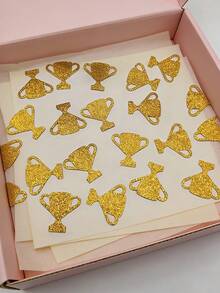 100入金色獎盃派對桌面裝飾，畢業典禮裝飾，派對紙花，獎盃紙絲，適用於生日派對、足球派對、團隊派對裝飾 - 獎盃 - 查看 11