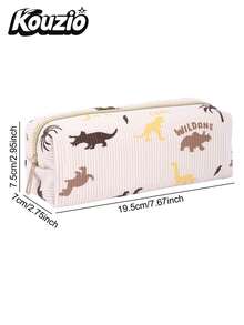 1 buah Tempat Pensil Corduroy Motif Dinosaurus, Ukuran S/M/L, Kantong Pena Resleting Multi-Ukuran, Organizer Alat Tulis Segitiga Estetik, Tas Kosmetik Multifungsi Kapasitas Besar, Kantong Penyimpanan Lembut dan Tahan Lama untuk Siswa Perempuan dan Remaja, Perlengkapan Penting untuk Kembali ke Sekolah & Musim Wisuda, Penggunaan Sehari-hari & Perjalanan - Gaya dinosaurus - View 12