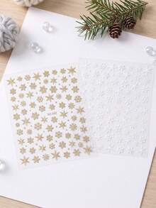 5pcs/Set Snowflake Stickers, Laser Glitter Gold Snowflake Stickers, Stationery Stickers For Students, Diary & Planner Stickers, Graffiti Stickers, Nail Art Stickers School Supplies - 5pcs SO-246 Gold + White + Red + Laser Blue + Laser Silver - View 4