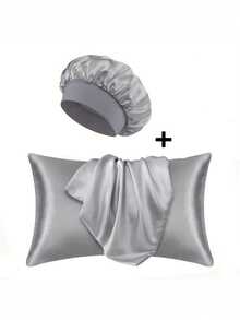 3pcs Set, Includes 1 Fashionable Sleep Cap And 2 Envelope Pillowcases, Suitable For Home, Bedroom, Living Room Or Hotel Use (Pillow Inserts Not Included) - Multicolor - View 10