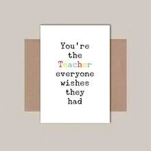6pcs/1pc Funny Teacher Appreciation Cards Bulk, Cute Sarcastic Thank You Greeting Cards Pack With Envelopes, Minimalist End Of School Year Graduate Gift For Men Women Teachers, Mr Mrs Jones Personalized End Of School Year Teacher Gifts Card, Funny Handlettering Thank You Cards For Best English Teacher, Cute Gag Greeting Cards From Students Kids - View 6