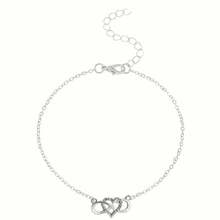 Pure Silver Ankle Chain - 925 Pure Silver Mini Infinity Symbol Heart-Shaped Bead Chain Fine Chain-Style Ankle Chain, Exquisite Female Foot Accessory - Silvery - View 3