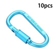 5pcs/10pcs D-Shaped Aluminum Alloy Locking Carabiner Backpack Clip Keychain Water Bottle Clip Outdoor Quick Release Hook - Multicolor - View 12